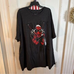 Big men’s Marvel Deadpool Black and Red Graphic Tee 5x